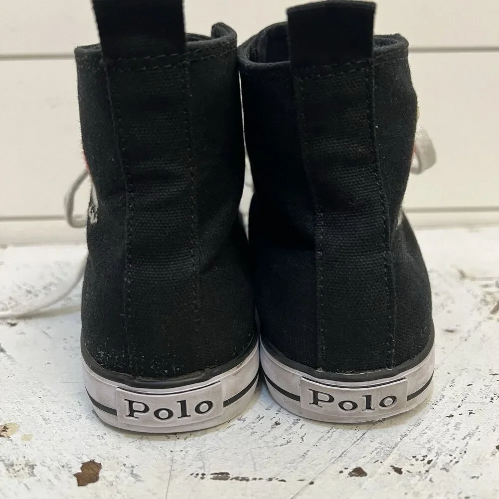 Polo Ralph Lauren Hamptyn-HI-II-Bear Sneakers Black Shoes Unisex Sz. 5